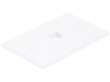 Monoprice Keystone Wall Plate - 1 Port, Single Gang, Screws Included, White White Wall Plate