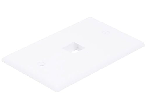 Monoprice Keystone Wall Plate - 1 Port, Single Gang, Screws Included, White White Wall Plate