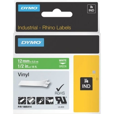 Dymo RHINO 1/2" GREEN VINYL-12MM