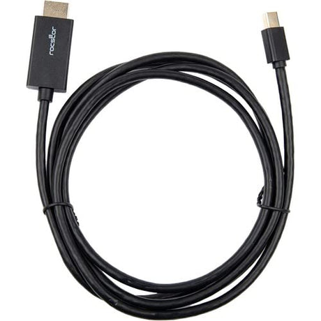 Rocstor Y10C196-B1 Premium Mini DisplayPort to HDMI Cable - 6 ft. (2m) - 4K/2K - for MacBook, MacBook Pro/Air, Mac Mini, Ultrabook, Projector, Desktop Computer, Black