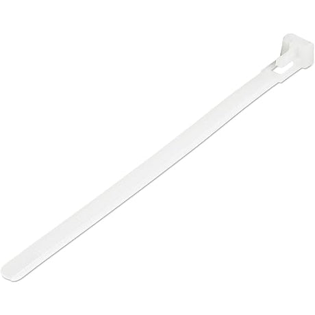 StarTech.com 6(15cm) Reusable Cable Ties - 1/4(7mm) Wide, 1-3/8(35mm) Bundle Dia. 50lb(22kg) Tensile Strength, Releasable Nylon Ties, Indoor/Outdoor, 94V-2/UL Listed, 100 Pack - White (CBMZTRB6)