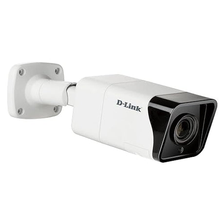 D-Link Vigilance 8 Outdoor PoE Bullet Security Camera, H.265, IP66, Motion Detection & Night Vision, ONVIF Profile S, Business Home Surveillance Network System (DCS-4718E), White