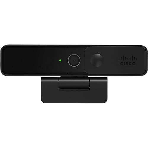CISCO Designed Cisco Desk Camera 4K in Carbon Black with up to 4K Ultra HD Video, Dual Microphones, Low-Light Performance, 1-Year Limited Hardware Warranty (CD-DSKCAM-C-US)