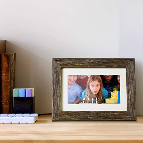 Aluratek 7 Distressed Wood Digital Photo Frame with Auto Slideshow Feature, 1024 x 600, 16:9 (ADPFD07F) 7 Inch