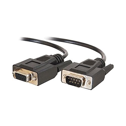 C2G/ Cables To Go Legrand - C2G DB9 Extension Cable, Black Serial RS232 Extension Cable, 50 Foot Serial Extension Cable, Male to Female Serial Extension Cord, C2G 52034