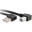 C2G 28111 USB Cable - USB 2.0 Right Angle A Male to B Male Cable, Black (9.8 Feet, 3 Meters)