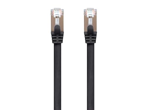 Monoprice Cat7 Ethernet Network Patch Cable - 3 feet - Black | 26AWG, Shielded, (S/FTP) - Entegrade Series Black 3 Feet