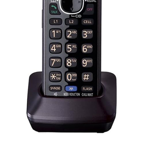 Panasonic 2-Line Cordless Phone System with 2 Handsets - Answering Machine, Link2Cell, 3-Way Conference, Call Block, Long Range DECT 6.0, Bluetooth - KX-TG9542B (Black) 2 Handsets Cordless+Link2Cell Phone