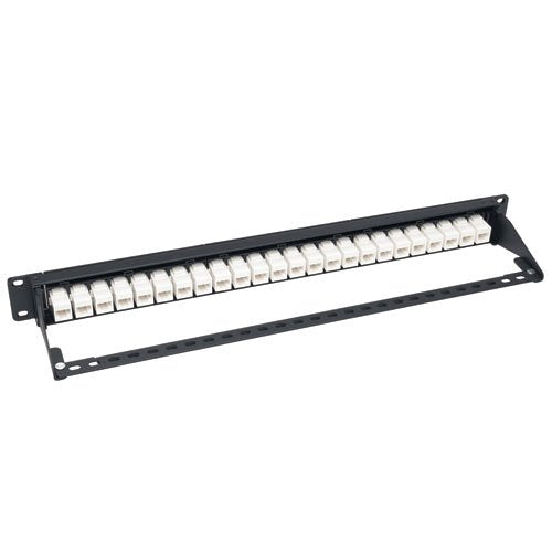 Tripp Lite 24 Port Rackmount Cat6a Feedthrough Patch Panel RJ45 Ethernet 1U (N254-024-6A), Black 24-Port Cat6a