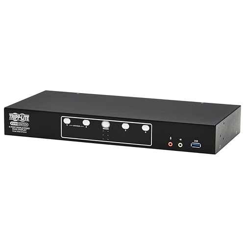 Tripp Lite 4-Port DisplayPort KVM Switch, Control Two Devices with Two Monitors Desktop Switch, UHD 4K @ 60Hz Video, Two USB 3.2 Gen 1 Ports, 3-Year Warranty (B006-DP2UA4)