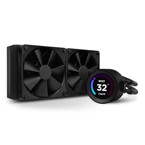 NZXT Kraken Elite 240 - RL-KN24E-B1 - 240mm AIO CPU Liquid Cooler - Customizable 2.36" LCD Display for Images, Performance Metrics and More - High-Performance Pump - 2 x F120P Fans - Black Black 240mm Radiator Kraken Elite