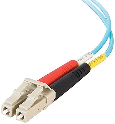 C2G 33047 Fiber Optic Cable - LC-LC 10Gb 50/125 OM3 Multimode PVC Fiber Cable, Aqua (9.8 Feet, 3 Meters)