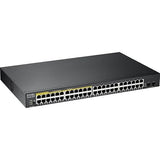 Zyxel 48-Port PoE Gigabit Switch | Smart-Managed | 24x PoE+ @170W | 2X SFP | Rackmount [GS1900-48HPV2] 50 Port | 24x POE+ 170W | 2x SFP