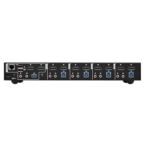 Tripp Lite 4-Port DisplayPort KVM Switch, Control Two Devices with Two Monitors Desktop Switch, UHD 4K @ 60Hz Video, Two USB 3.2 Gen 1 Ports, 3-Year Warranty (B006-DP2UA4)