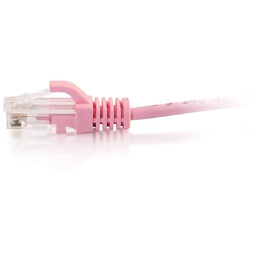 C2G 01193 Cat6 Snagless Unshielded (UTP) Slim Ethernet Network Patch Cable, Pink (7 Feet) 7'