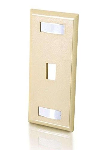 C2G 03710 1-Port Keystone Single Gang Wall Plate, Ivory