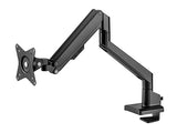 Monoprice Low Profile Single Monitor Gas Spring Desk Mount - Up to 32in/19.8 lbs Screens, Detachable VESA 100x100/75x75 Plate, 180 Degree Wall Stop, Topside Installation