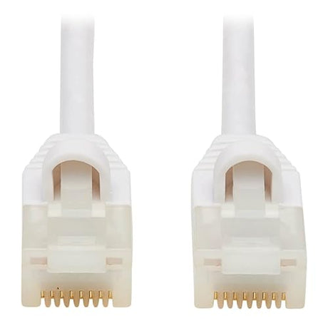 Tripp Lite, Safe-IT, Cat6a, 10G-Certified, Snagless, Slim, Flat, Antibacterial, UTP Ethernet Cable (RJ45 M/M), White, 1 ft. (N261AB-S01-WH)