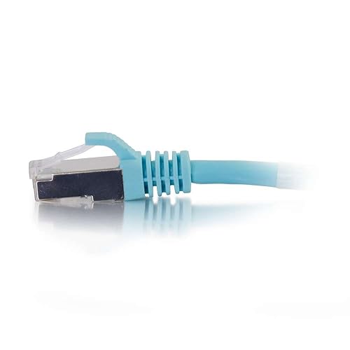 C2G 00747 Cat6a Cable - Snagless Shielded Ethernet Network Patch Cable, Aqua (8 Feet, 2.43 Meters) 8 Feet Aqua