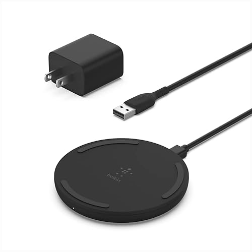 Belkin Quick Charge Wireless Charging Pad - 15W Qi-Certified for iPhone, Samsung Galaxy, Apple Airpods Pro & More - Charge While Listening to Music, Streaming Videos, & Video Calls - Black black 15W Pad Charger