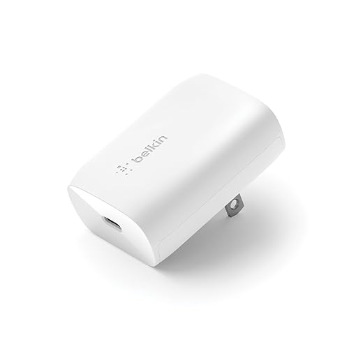 Belkin 30-Watt USB-C Wall Charger, USB-C Power Delivery, PPS Fast Charging for Apple iPhone 15, 15 Plus, 15 Pro, 15 Pro Max, iPhone 14, 14 Pro, 14 Pro Max, Galaxy S23, iPad, AirPods & More - White 30W