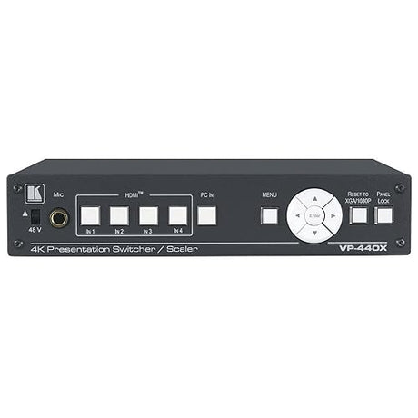 Kramer 18G 4K HDR Presentation Switcher/Scaler - 7 Inputs - HDMI & VGA - USB & Network - PC Compatible