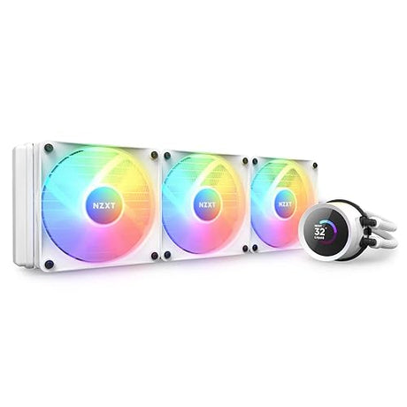 NZXT Kraken 360 RGB - 360mm AIO CPU Liquid Cooler - RL-KR360-W1 - Customizable 1.54" Square LCD Display for Images, Performance Metrics - High-Performance Pump - White Kraken RGB 2023 360mm Radiator White