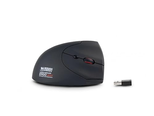 Ergonomic Wireless Laser Mouse 4 Buttons 2.4 GHz, Black/Gray (EMR20UF)