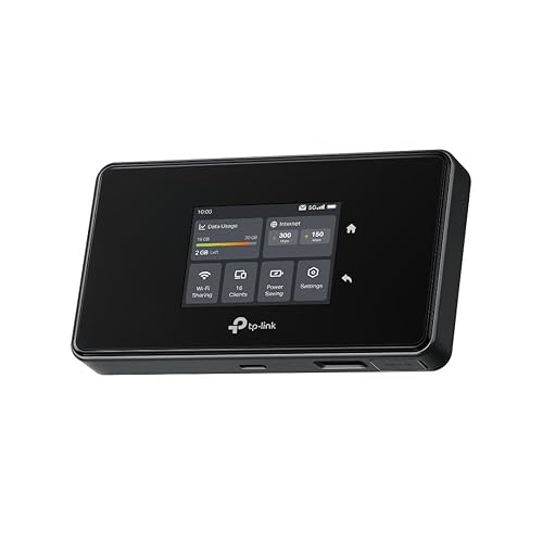 TP-Link 5G Mobile WiFi Hotspot (M8550) – WiFi 6E AXE3600, 5G/4G LTE, Tri-Band, Touchscreen, 2.5Gbps LAN/WAN Port, Up to 32 Devices, 4680mAh Battery, USB-C, microSD Slot, Unlocked WiFi 6E | AXE36005G | Mobile WiFi Hotspot