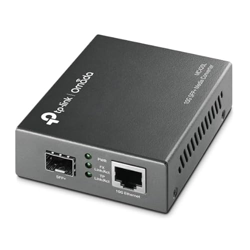 TP-Link Omada 10G Multi-Gigabit SFP Media Converter, 1G/2.5G/5G/10Gbps RJ45 Port, Hot-Swappable SFP+ Slot, IEEE 802.3an/ae/aq, LED Indicators, Plug & Play Fiber Optics Extension