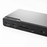 ALOGIC DV4 Quad Display 14 in 1 USB-C Docking Station w/ 85W PD, 1x DisplayPort, 3X HDMI, USB-C 3.2 Gen 1, 2X USB-A 3.2 Gen 1, 2xUSB-A 2.0, Audio Jack, Ethernet, SD Card & Micro SD Card Reader.