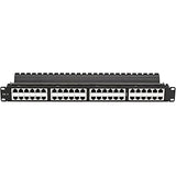 SpaceGAIN CAT6 High-Density Feed-Through Patch Panel Shielded 48-Port 1U