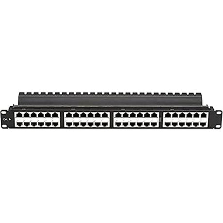 SpaceGAIN CAT6 High-Density Feed-Through Patch Panel Shielded 48-Port 1U