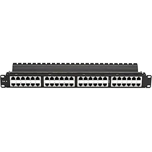 SpaceGAIN CAT6 High-Density Feed-Through Patch Panel Shielded 48-Port 1U