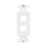 Tripp Lite Decora Wall Plate Insert, Decorative Center Plate, Vertical 2 Port Keystone Jack, White (N042D-002V-WH) Center Plate 2 Ports