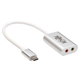 Tripp Lite USB C to 3.5mm Stero Audio Adapter for Microphone Headphones (U437-002)
