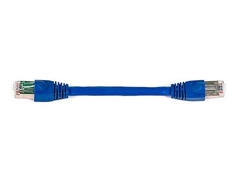 Monoprice Cat6A Ethernet Patch Cable - Network Internet Cord - RJ45, Stranded, 550Mhz, STP, Pure Bare Copper Wire, 10G, 26AWG, 0.5ft, Blue