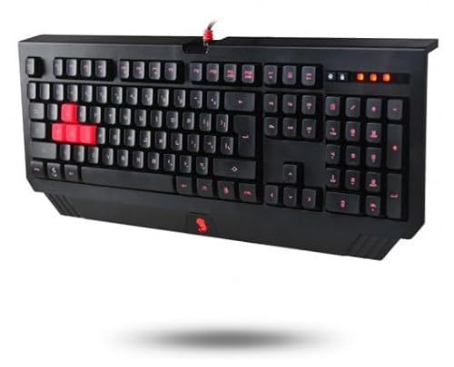 BLOODY B120 Turbo Illuminated Gaming Keyboard, Double-Secured Water Resistant Keyboard, Silicon Keys