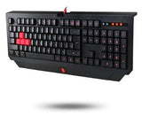 BLOODY B120 Turbo Illuminated Gaming Keyboard, Double-Secured Water Resistant Keyboard, Silicon Keys