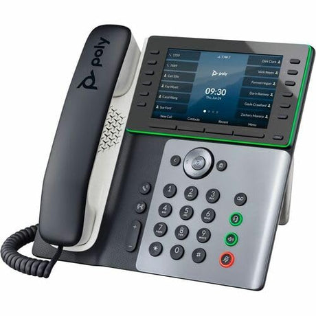 Poly Edge E550 IP Phone - Wired - NFC, Wi-Fi, Bluetooth - Desktop - VoIP - IEEE 802.11a/b/g/n - 2 x Network (RJ-45) - PoE Ports