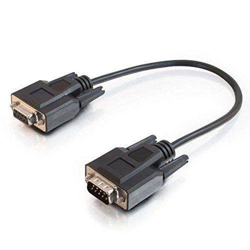 C2G 25211 DB9 M/F Serial RS232 Extension Cable, Black (1 Feet, 0.30 Meters)