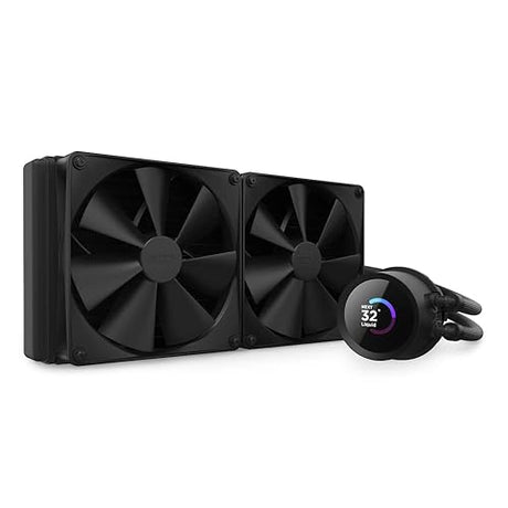 NZXT Kraken 280 - RL-KN280-B1-280mm AIO CPU Liquid Cooler - Customizable 1.54" Square LCD Display for Images, Performance Metrics and More - High-Performance Pump - 2 x F140P Fans - Black Kraken 2023 280mm Radiator Black