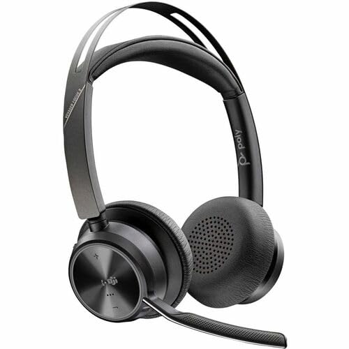 Poly Voyager Focus 2 Microsoft Teams Certified USBC-C Headset + USB-C/A Adapter TAA - Microsoft Teams Certification - Google Assistant, Siri - Stereo - USB Type C - Wired/Wireless - Bluetooth - 298.6