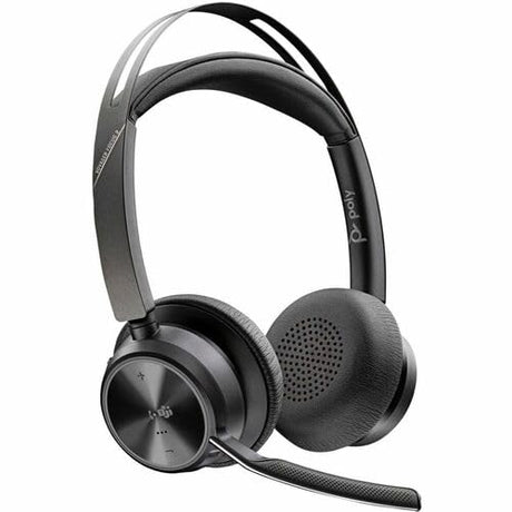 Poly Voyager Focus 2 Microsoft Teams Certified USBC-C Headset + USB-C/A Adapter TAA - Microsoft Teams Certification - Google Assistant, Siri - Stereo - USB Type C - Wired/Wireless - Bluetooth - 298.6