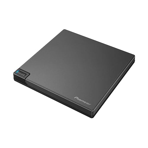 PIONEER Electronics BDR-XD08 USB 3.2 Gen1 Slim Portable Blu-Ray BD/DVD/CD Writer, Misty Black