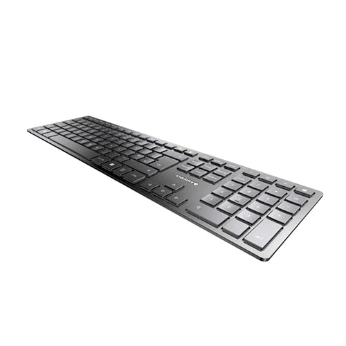 Cherry KW 9100 Slim Wireless Keyboard Rechargeable with SX Scissor Mechanism, Silent Keystroke Silent Typing with Thin Design for Work or Home Office.