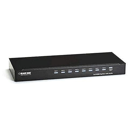 Black Box 1 x 8 HDMI Splitter with Audio - Audio Line In - Audio Line Out - 1 x HDMI In