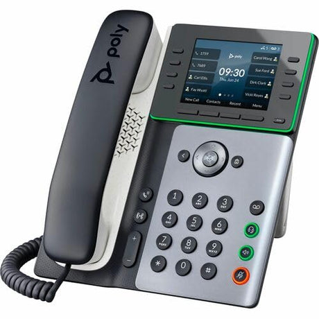 Poly Edge E320 IP Phone - Corded - Corded - Bluetooth - Desktop, Wall Mountable - Black - VoIP - 2 x Network (RJ-45) - PoE Ports