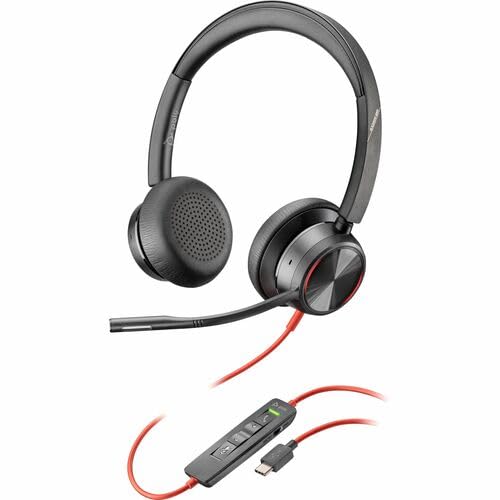 Poly Blackwire 8225 Headset - Stereo - USB Type C - Wired - 32 Ohm - 20 Hz - 20 kHz - Over-The-Head - Binaural - Supra-aural - 7.19 ft Cable - Noise Cancelling MicrophoneTAA Compliant