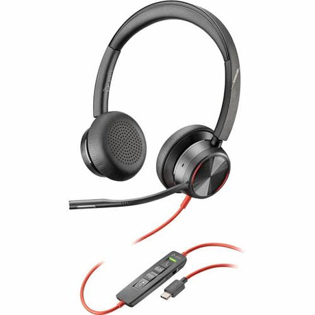 Poly Blackwire 8225 Headset - Stereo - USB Type C - Wired - 32 Ohm - 20 Hz - 20 kHz - Over-The-Head - Binaural - Supra-aural - 7.19 ft Cable - Noise Cancelling MicrophoneTAA Compliant